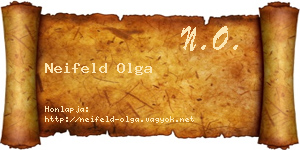 Neifeld Olga névjegykártya